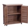 Potting - Bench With Storage Cabinet And Metal Table Top For Outdoor Patio, Garden Furniture Workstation Coffee - Brown - Image 16