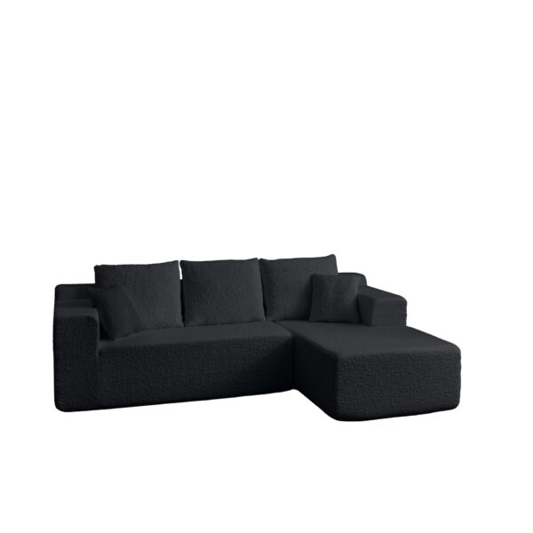 Modular Cloud Sectional Couch With L Shape Chaise - Black