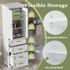 Bathroom Vanity With 2 Damping Hinge Doors, 3 Drawers, Adjustable Shelves - White - Image 8