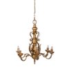 6 Light Chandelier, Hanging Light Fixture With Adjustable Chain For Kitchen Dining Room Foyer Entryway, Bulb Not Included - Gold - Image 2