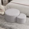 Upholstered Nesting Coffee Tables, Side Table, Footrest, Ottoman & Seat For Living Room Bedroom Entryway Office (Set of 2) - Beige - Image 4