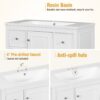 Contemporary Bathroom Vanity Cabinet, 4 Drawers & 1 Cabinet Door, Multipurpose Storage, Resin Integrated Sink, Adjustable Shelves, Solid Wood Frame With MDF - White - Image 8