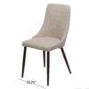 Mid Century Modern Fabric Armless Dining Chairs Set - Wheat / Dark Walnut - Image 3