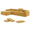 2 Pices Free Combination Minimalist Style Modular Sectional, Wrinkle Resistant Couch Set L Shaped Compressed Sofa For Living Room - Yellow - Image 26
