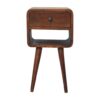 Mini Curve Lower Bedside Table - Chestnut - Image 8