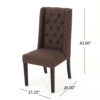 Elegant Tufted Dining Chair (Set of 2) With High Backrest - Dark Brown - Image 3