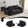Compressed Sofa, 2 Seater Large Sectional Couches For Living Room - Black - Image 4