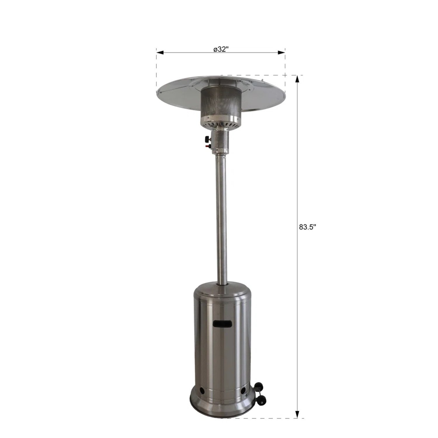 46000 Btu Propane Patio Heater - Steel Gray - Image 3