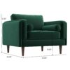 Amber - Velvet Lounge Chair - Brown / Dark Green - Image 3