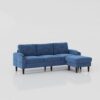 Convertible Combination Sofa, Sofa L Shaped, Sofa With Storage Cabinet Footstool, Living Room Sofa, Living Room 3 Seater Combination Sofa - Navy Blue - Image 8