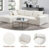 Modular Sectional Living Room Sofa Set, Modern Minimalist Style Couch, Upholstered Sleeper Sofa Salon, 2 Piece Free Combination, L-Shape - Cream - Image 23
