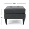 Contemporary Storage Ottoman With Tufted Waffle Stitching - Dark Gray - Image 9