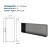 Stainless Steel Shower Niche 37" X 13" For Bathroom And Kitchen - Gunmetal Black - Image 3