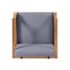 Outdoor Club Chair With Recessed Arms And Cushions - Dark Gray / Teak - Image 7