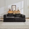 Convertible Floor Sofa Bed With Fixed Shape Frame, Loveseats Boneless Modular Sectional, For Living Room - Black - Image 13