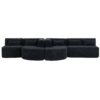 Upholstered Sofa Free Combined Sofa Couch With 2 Chaise Lounge And 5 Back Pillows For Living Room - Black - Image 24