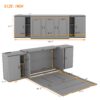 Full Size Murphy Bed With Shelves, Cabinets And USB Ports - Gray - Image 13