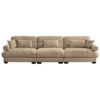Modern Velvet Oversize 3 Seat Sofa & Cloud Like Comfort Featuring Waist And Throw Pillows - Camel - Image 11