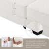 Free Combination Modular Convertible Sectional Sofa Bed Set, 4 Seat Upholstered Sleeper Corner Couch, Deep Seat Loveseat With Ottoman - White - Image 16