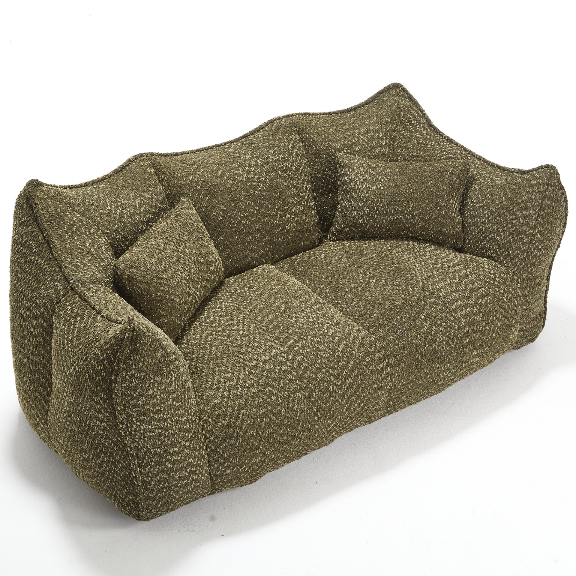 Comfortable Dual Beanbag Chair With High Resilience Foam Core For 2 People In - Olive Green - Image 23