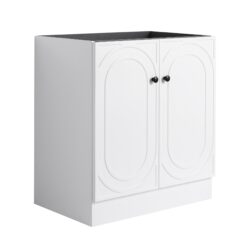 Contemporary 30" Freestanding Bathroom Vanity With Soft Close Cabinet Doors, Excluding Sink - White