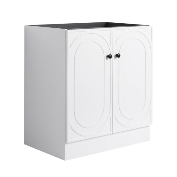 Contemporary 30" Freestanding Bathroom Vanity With Soft Close Cabinet Doors, Excluding Sink - White