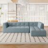 Modular Combination Living Room Sofa Set, Modern Minimalist Sofa, Living Room Upholstered Sofa Bed, Bedroom, 2 Pieces Computer Free Combination, L - Shaped - Light Gray - Image 11