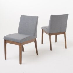 Tranquilly - Upholstered Dining Chair With Solid Wood Legs (Set of 2) - Dark Gray