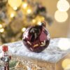 Christmas Ball Ornaments, Glass Decorative Hanging Ball Christmas Tree Ornaments, For Holiday Party Decorations (Set of 4) - Red - Image 3