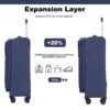 3 Piece Set (18/Travelbag/Toiletry Bag), Softshell Suitcase Spinner Wheels Terylene Polyester Luggage Sets Carry On Suitcase Luggage Lightweight Durable Suitcase - Blue - Image 16