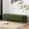 Elegant Ottoman With Comfortable Cushion And High Quality Upholstery - Dark Green - Image 2