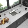 Modern Stainless Steel 15" Drop In Kitchen Sink Workstation With Accessories - Brushed Nickel - Image 4