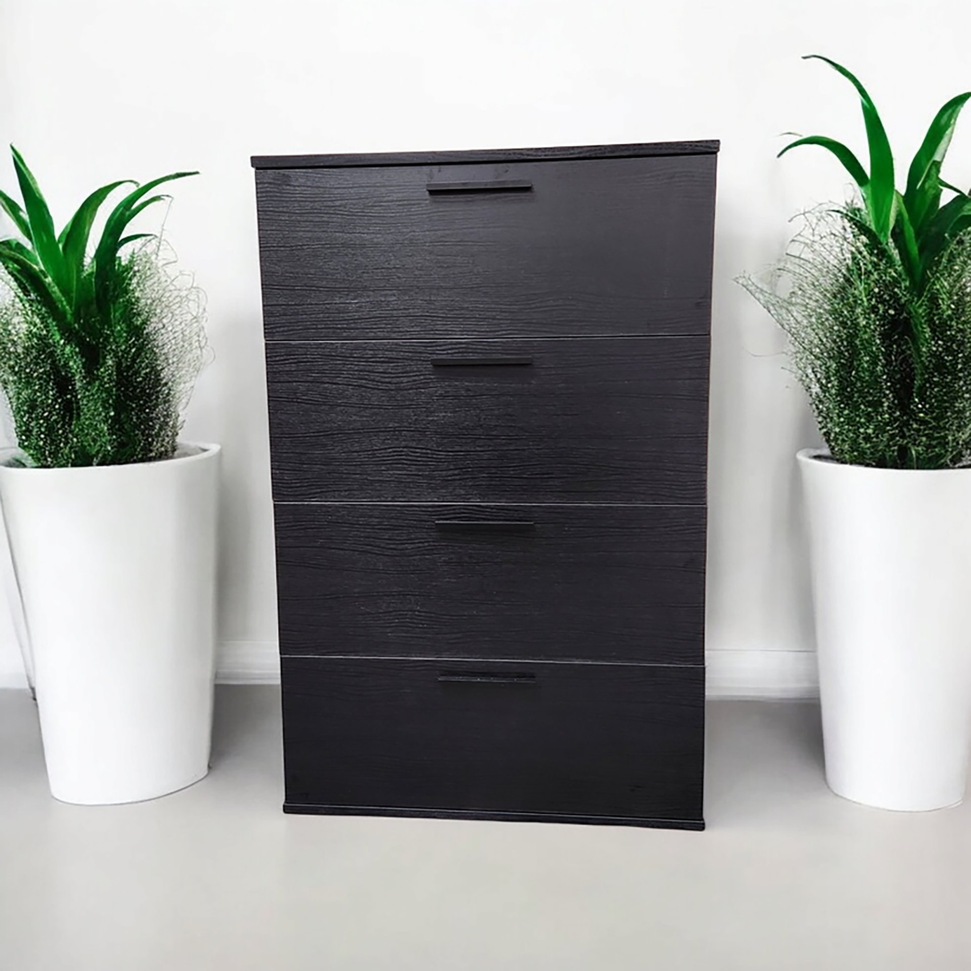 Oliver - 4 Drawer Jumbo Chest With Weathered And Full Extension Slides - Black - Image 2