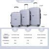 Hardshell Suitcase Spinner Wheels Pp Luggage Sets Lightweight Durable Suitcase With Tsa Lock, 3 Piece Set (20/24/28) - Silver - Image 3