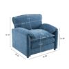 Oversized Reading Armchair With Thick Cushions, High Back Support - Blue - Image 3