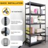 Storage Shelves 5 Tier Heavy Duty Metal Shelving Unit Adjustable Shelving Units And Storage Rack Kitchen Garage Shelf - Black - Image 8