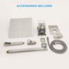 Dual Shower Head System With Square Rain Shower And Rough In Valve - Brushed Nickel - Image 4