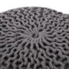 Hazel - Modern Knitted Cotton Yarn Round Pouf With Eco Friendly Pet Fibers - Dark Gray - Image 10
