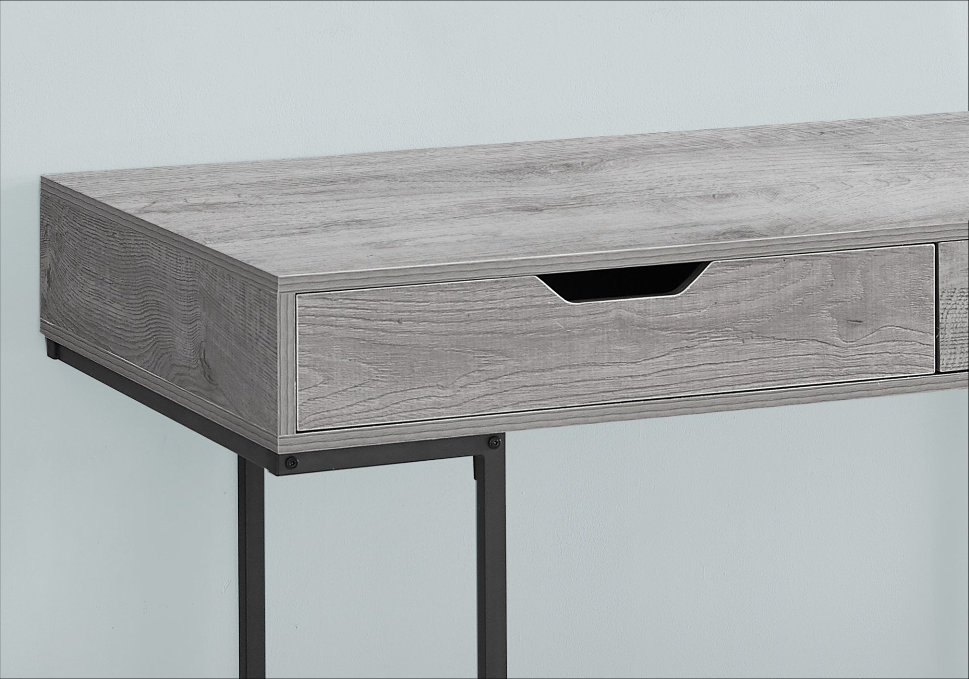 Computer Desk For Home Office, Laptop, 2 Storage Drawers, Contemporary And Modern - Gray - Image 2