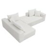 Modular Sectional Living Room Sofa Set, Modern Minimalist Style Couch, Upholstered Sleeper Sofa Salon, 2 Piece Free Combination, L-Shape - Cream - Image 10