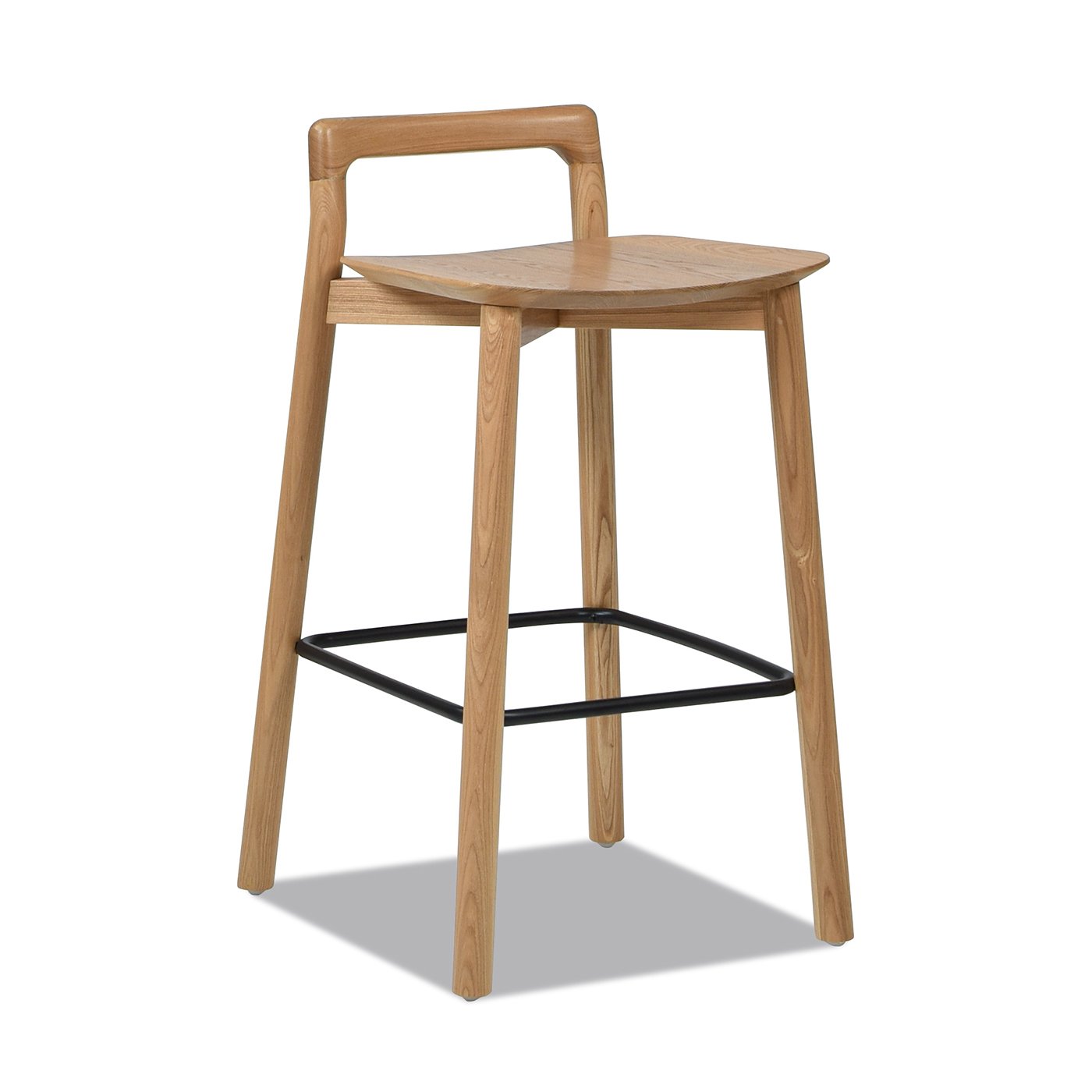 Sven - Modern Minimalist Low Back Counter Stool - Natural Blonde Ash - Image 4