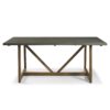 Modern Farmhouse Solid Wood V Frame Trestle Dining Table - Gray / Brown - Image 2