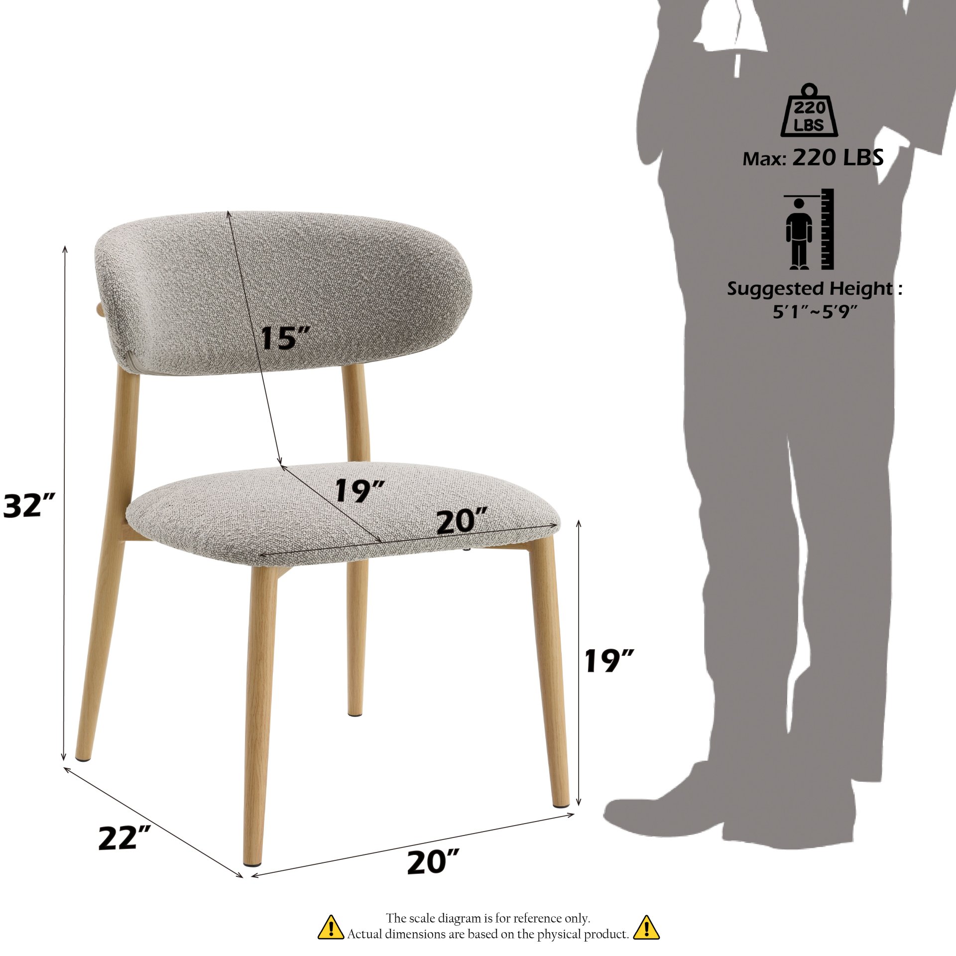 Kacey - Boucle Side Chair (Set of 2) - Gray - Image 2