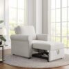 Modern Convertible 3 In 1 Sofa Bed Chair With Adjustable Backrest - Cream - Image 3