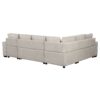 U-Shaped Sectional Sofa Pull-Out Sofa Bed With Two USB Ports, A Storage Chaise Lounge And Four Back Pillows For Living Room - Beige - Image 22
