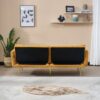 Luxury Corduroy Foldable Double Sofa Bed With Folding Armrests - Yellow - Image 8