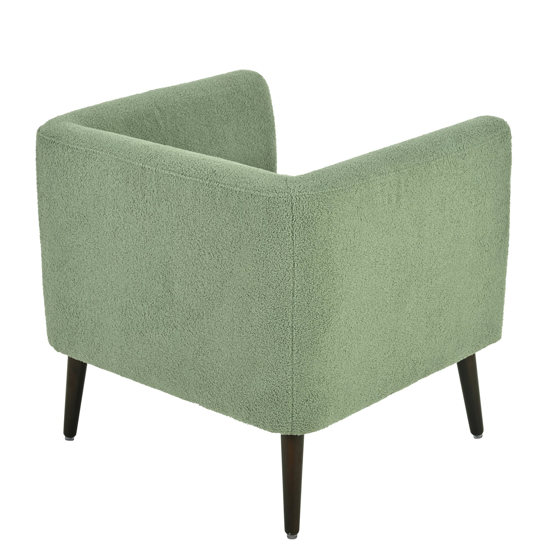 Modern Accent Chair, Upholstered Armchair For Living Room, Mid Century Fabric Lounge Chair With Pillow, Comfortable Reading Chair With Wood Legs For Living Room, Reception Room - Light Green - Image 22