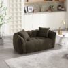 Soft Beanbag Chair With High Resilience Foam Core For Two People - Olive Green - Image 6