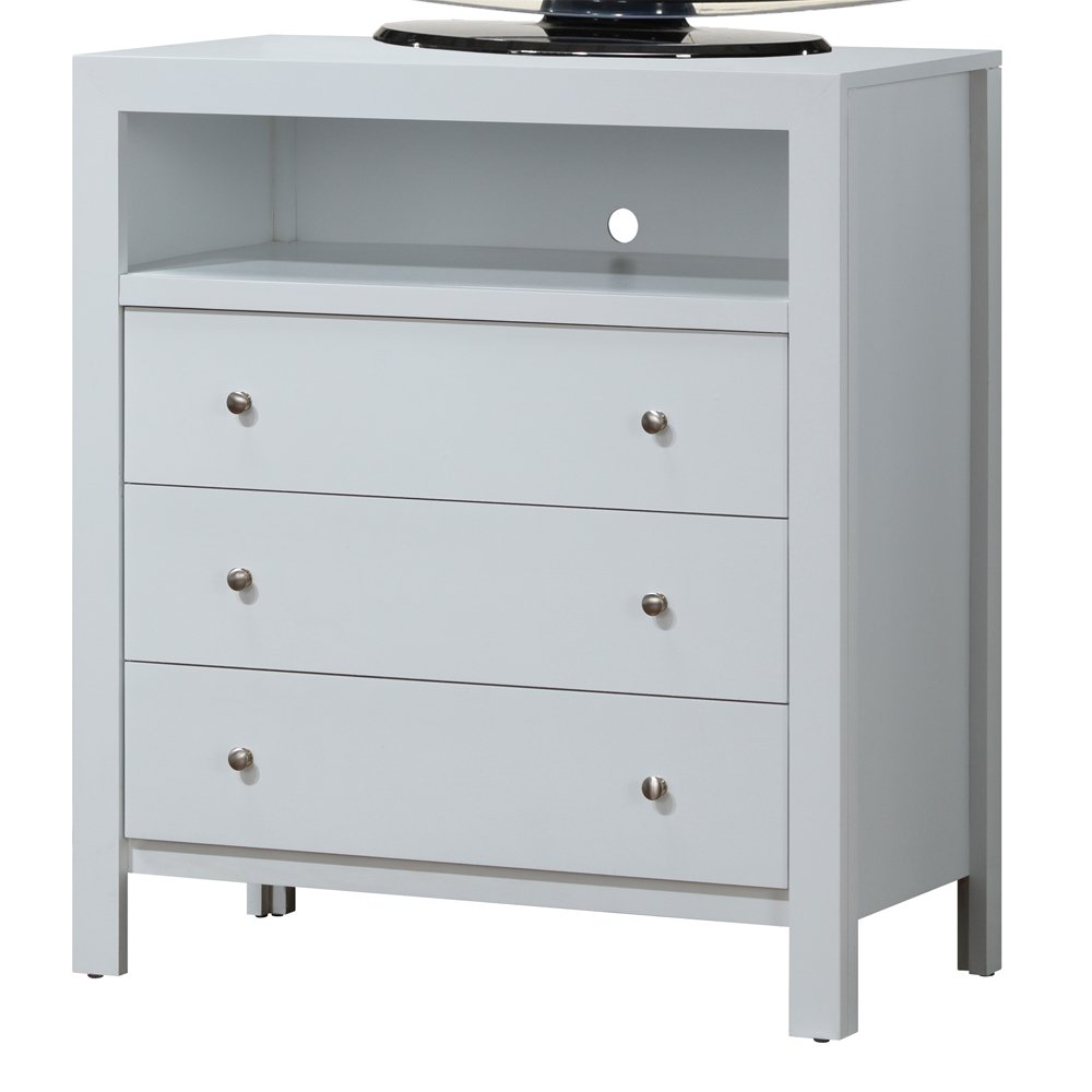 Elegant Transitional Media Chest - White - Image 3