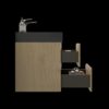 Alice - U090-Alice24W-106 Natural Oak Bathroom Vanity With Sink, Large Storage Wall Mounted Floating Bathroom Vanity For Modern Bathroom, One-Piece Black Sink Basin Without Drain - Light Oak - Image 7